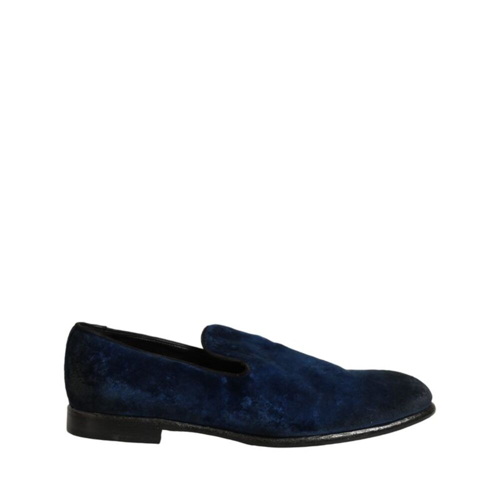 Dolce & Gabbana Blue Suede Slip On Men Slippers Loafers Men's Shoes